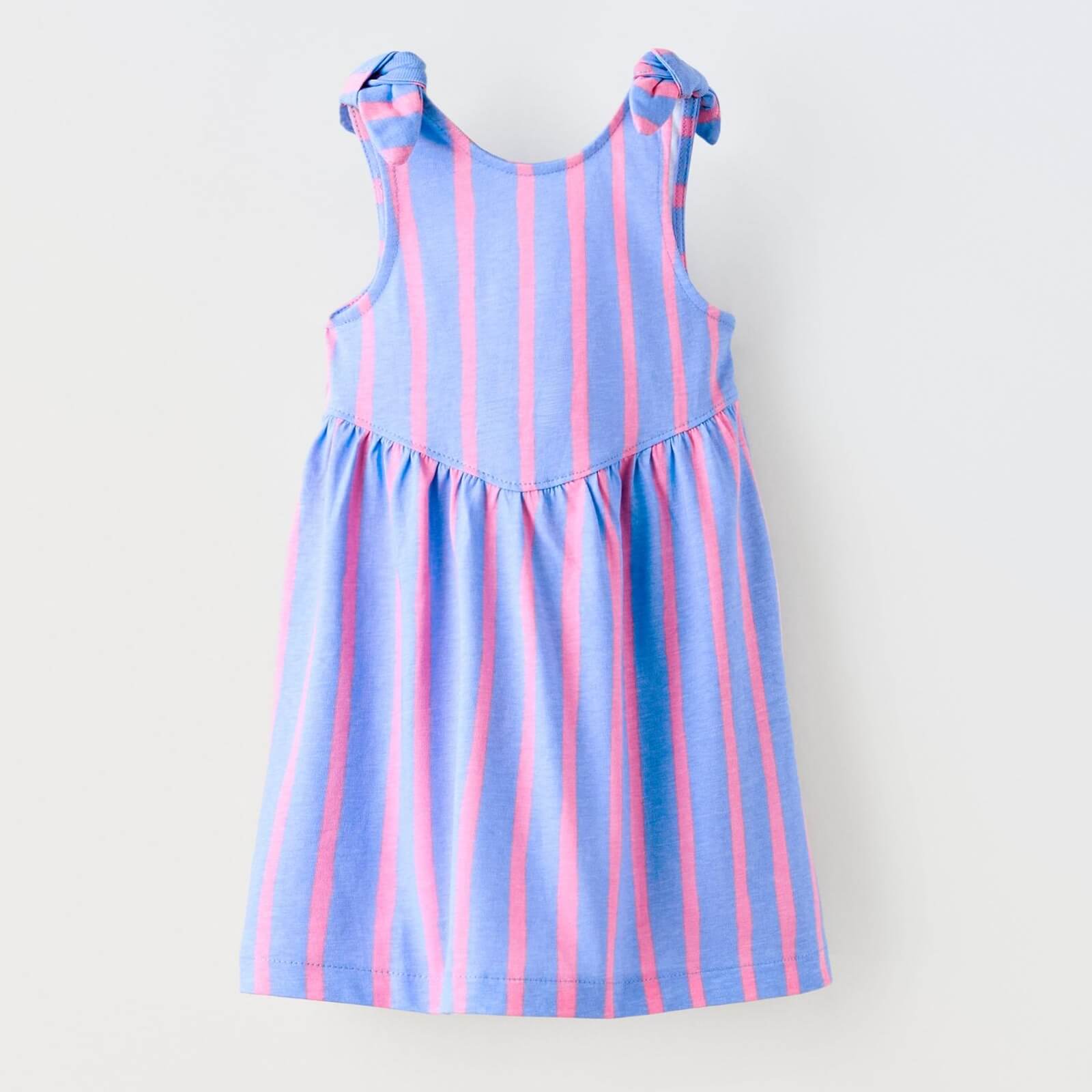Платье Zara Striped With Knot, синий/розовый