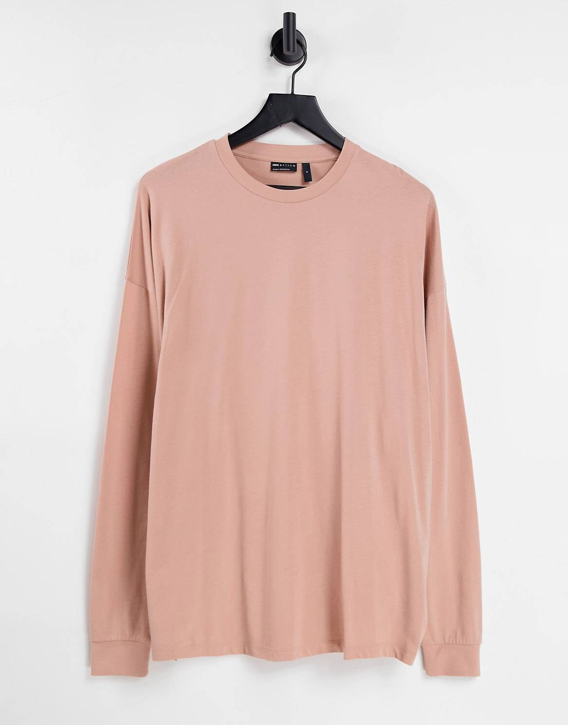 

Светло-коричневая футболка оверсайз с длинным рукавом ASOS DESIGN - CAMEL