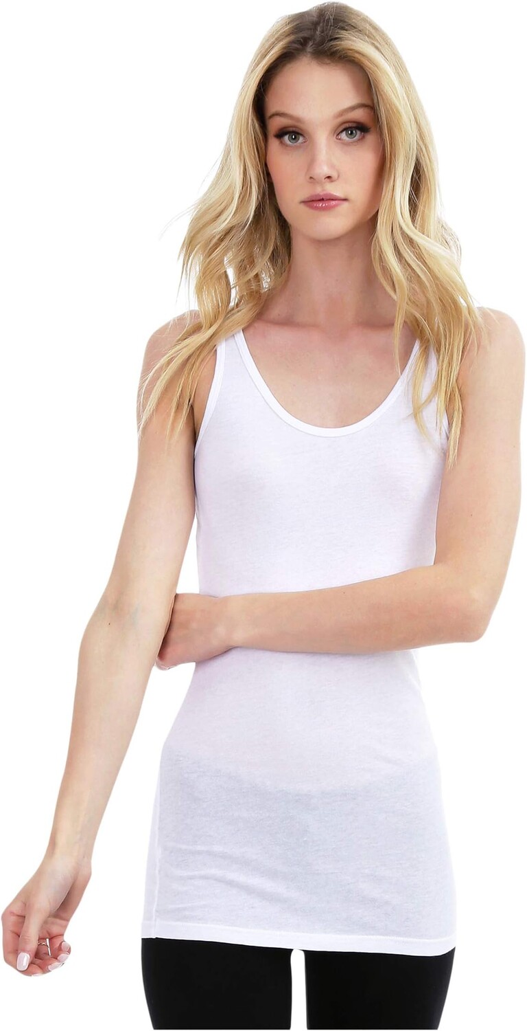 

Майка Basic Tank Top in Lightweight Cotton Jersey bobi Los Angeles, белый