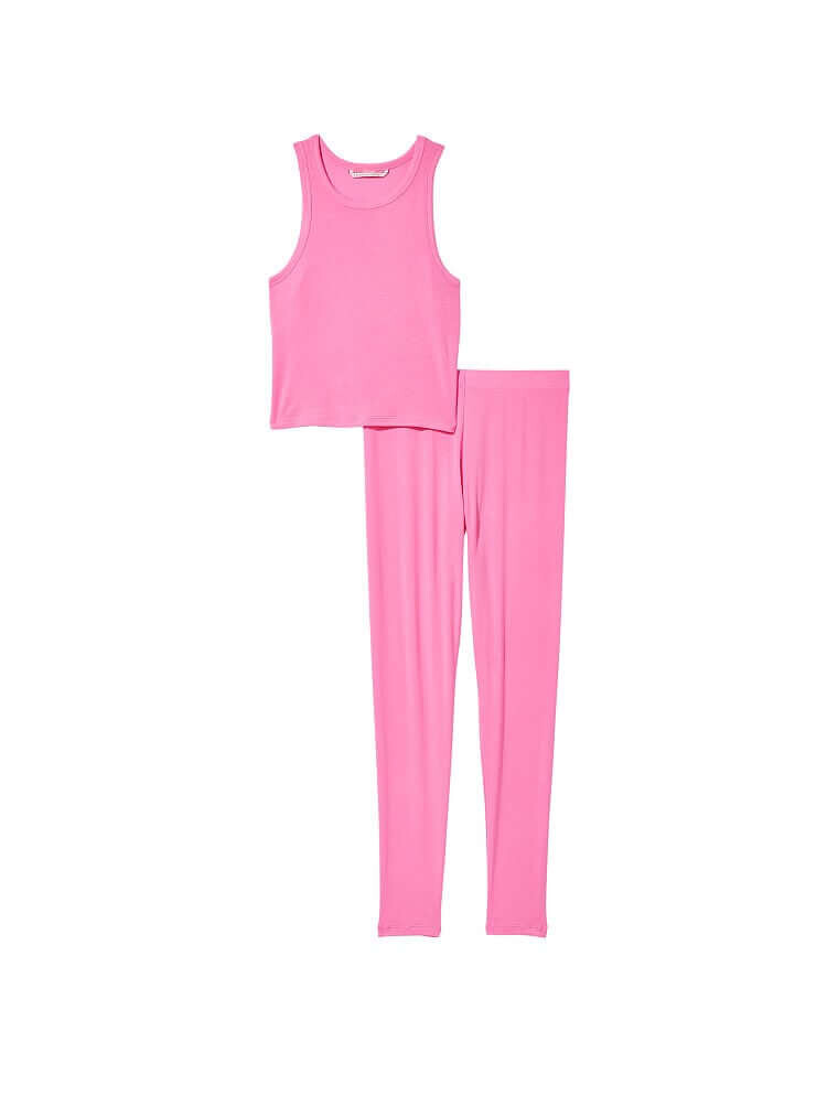 

Топ и леггинсы Victoria's Secret Ribbed, ярко-розовый
