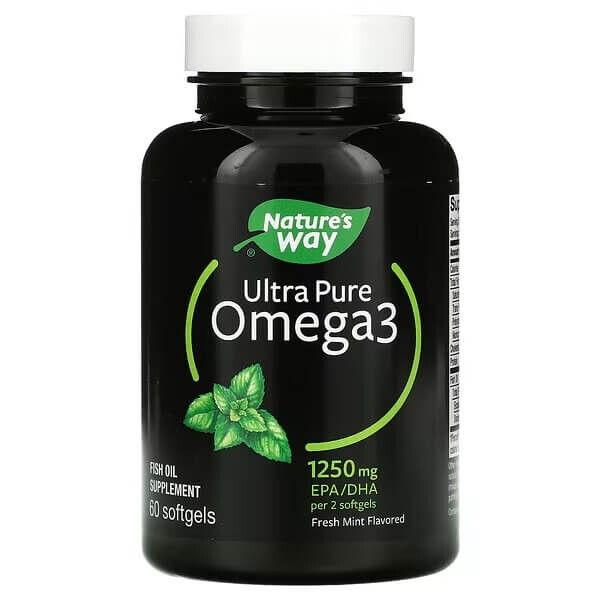 

Омега-3 Nature's Way со вкусом мяты, 60 капсул