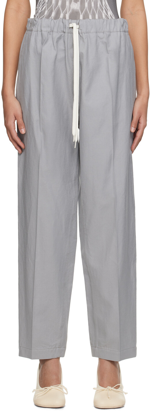 

Серые брюки с кулиской MM6 Maison Margiela, Серый