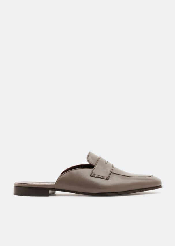 

Слиперы BOUGEOTTE Leather slippers, серый