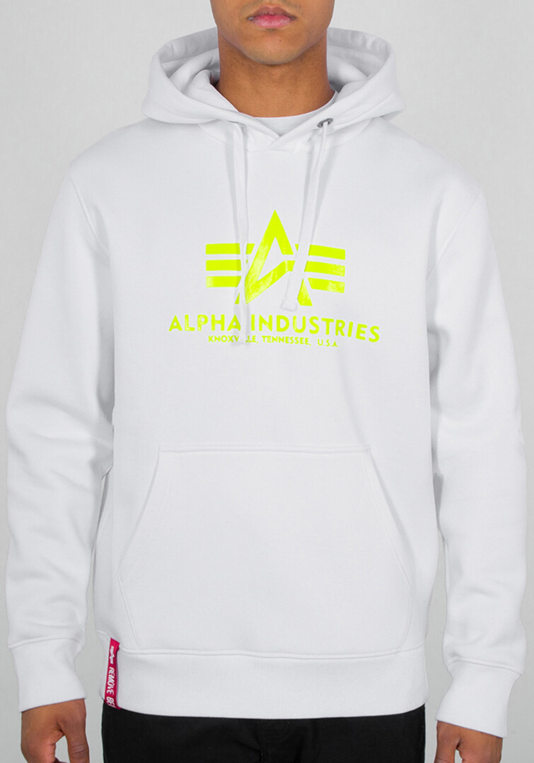 

Балахон Alpha Industries Basic Neon Print, бело-желтый