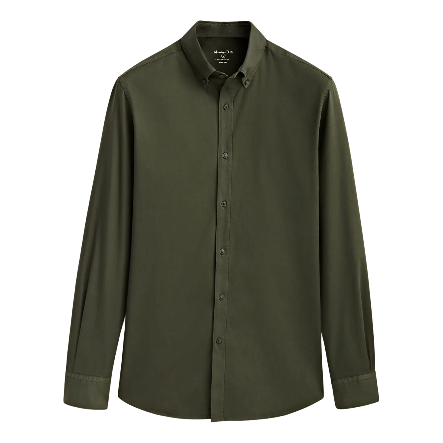 

Рубашка Massimo Dutti Textured Cotton Stretch, зеленый