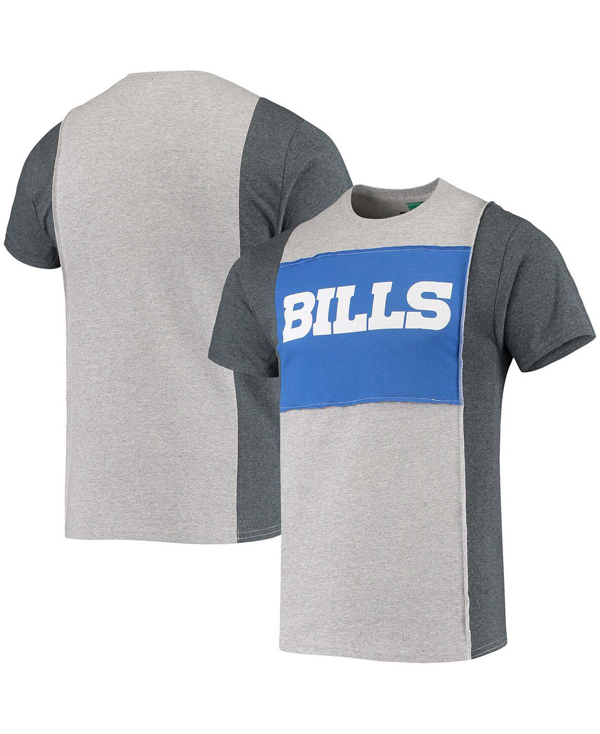 Мужская футболка с разрезом buffalo bills серого меланжевого цвета Refried Apparel, мульти