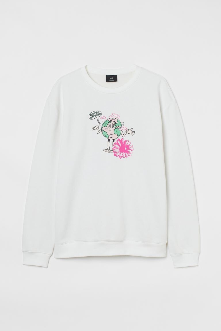 

Толстовка классического кроя H&M, белый/помоги мне
