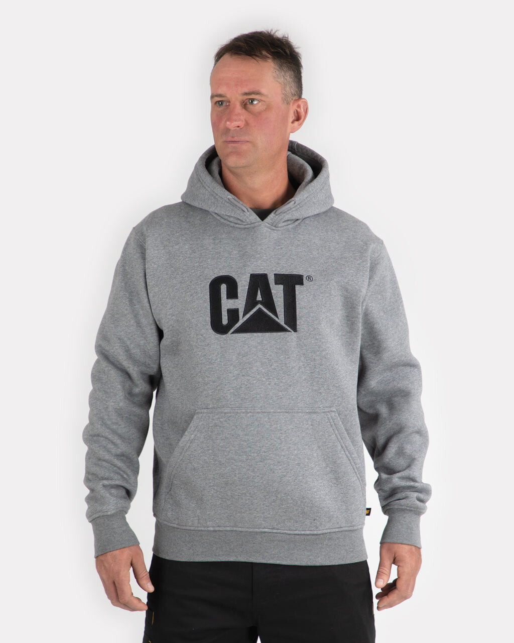 

Мужская толстовка с капюшоном CAT, серый