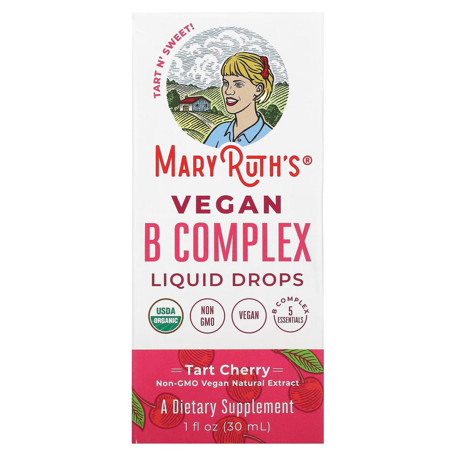 

MaryRuth Organics, Vegan B Complex Liquid Drops, вишня, 30 мл (1 жидк. Унция)
