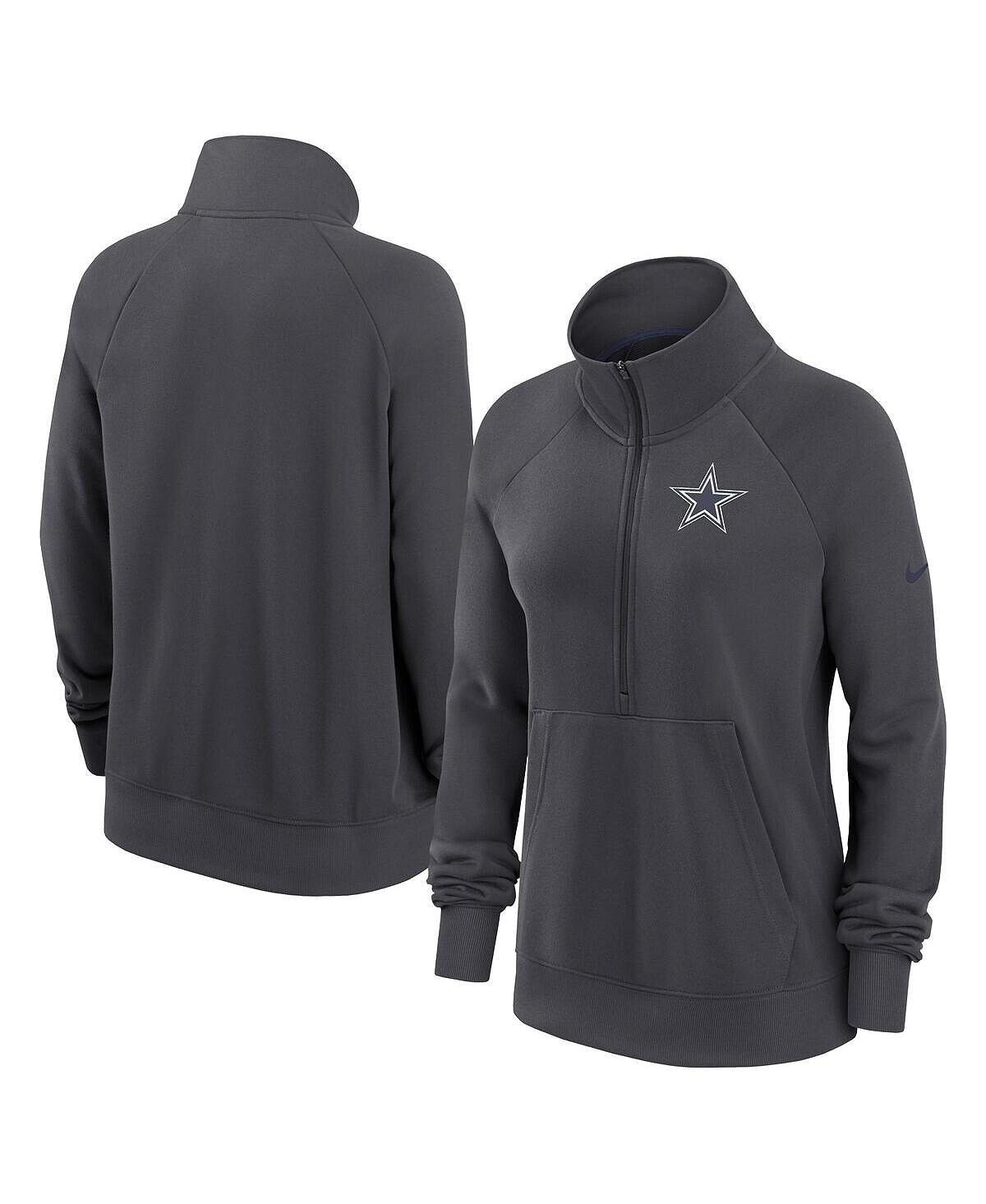 

Женская темно-серая толстовка dallas cowboys premium raglan performance с молнией до половины Nike, мульти
