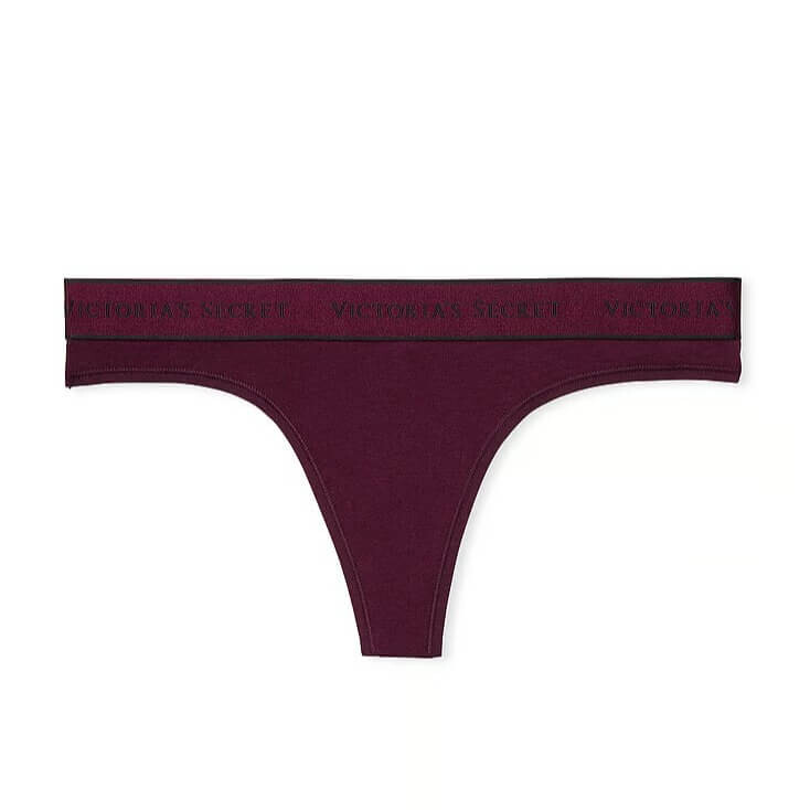 

Трусики-стринги Victoria's Secret Cotton Logo Cotton, бордовый