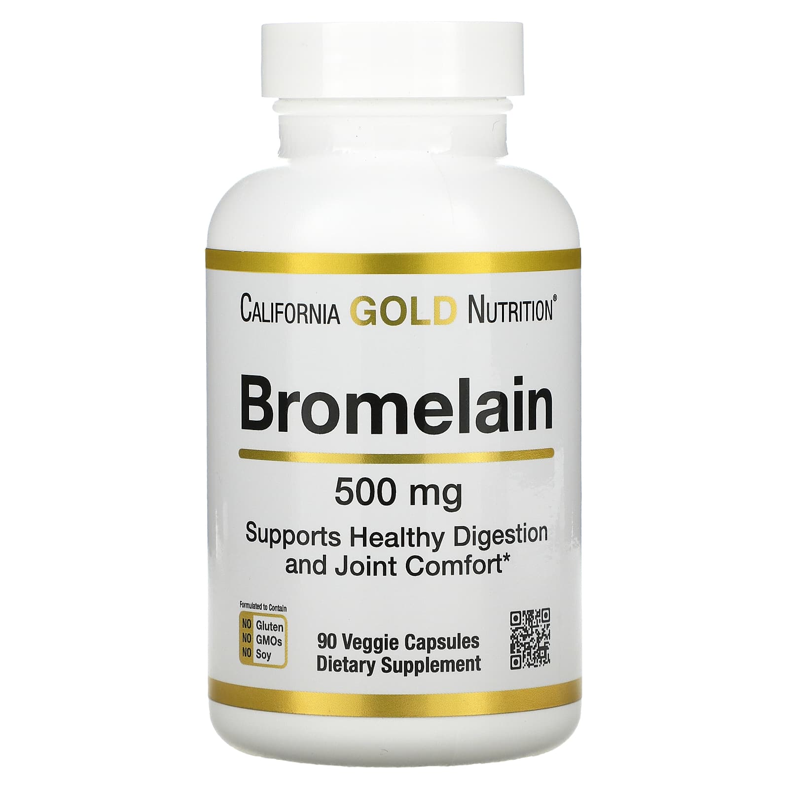 бромелаин, 500 мг, 90 растительных капсул California Gold Nutrition бромелайн 500 мг 90 капсул california gold nutrition
