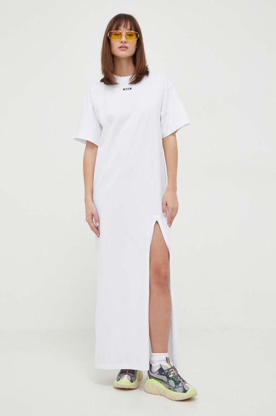 Хлопковое платье MSGM, белый msgm короткое платье