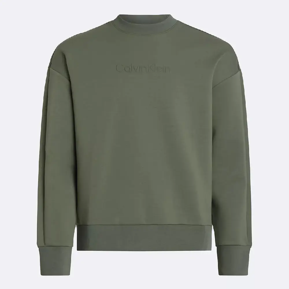 

Свитшот Calvin Klein Embossed Logo Crewneck, серо-зеленый