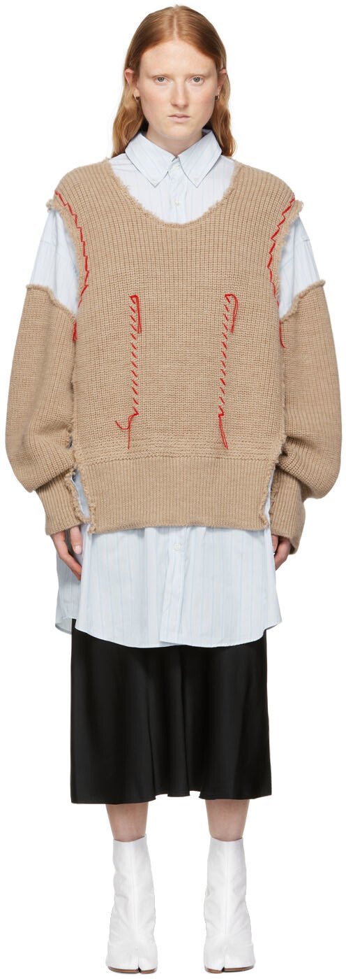 

Синяя хлопковая рубашка Maison Margiela