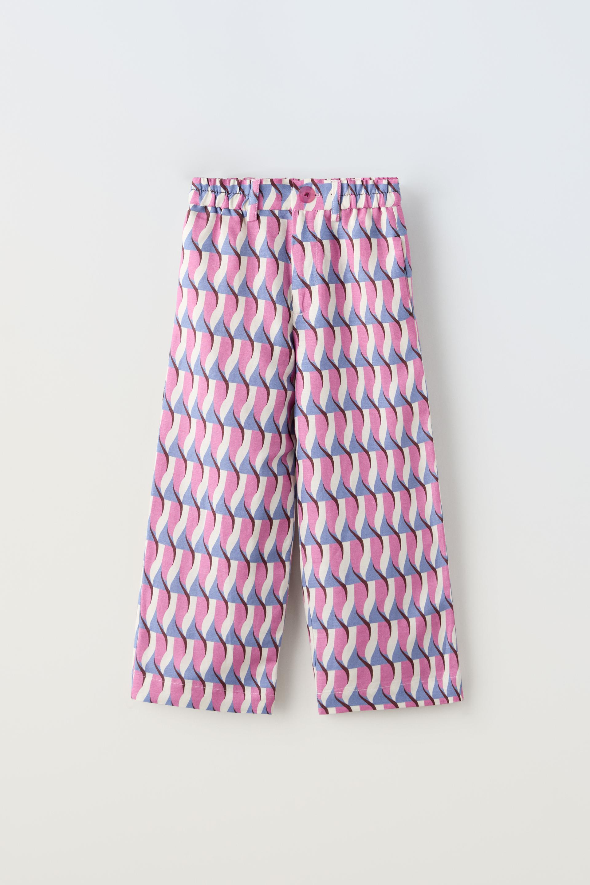 Брюки Zara Tied Geometric, розовый куртка zara geometric jacquard мультиколор