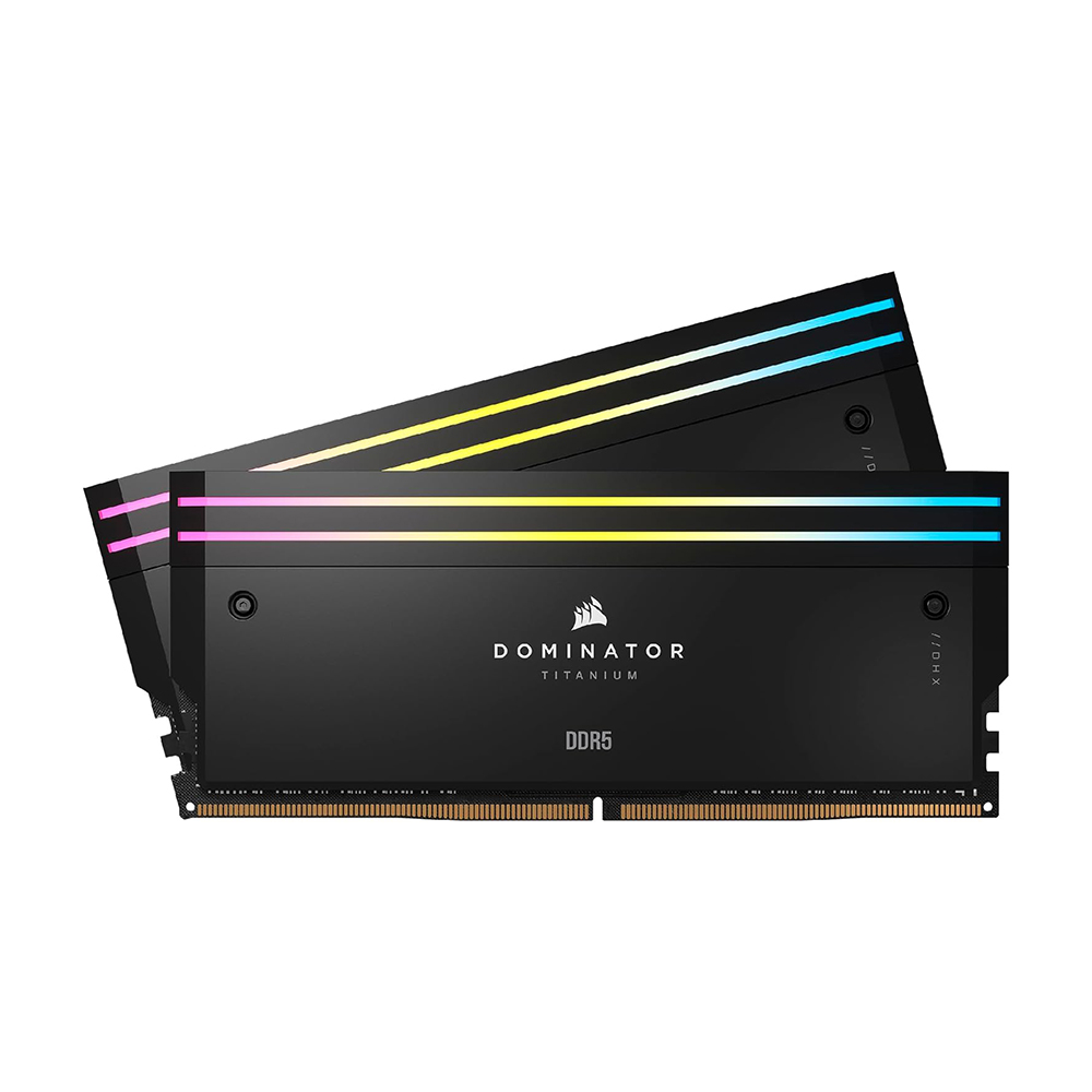Оперативная память Corsair Dominator Titanium 64 ГБ (2x32), DDR5, 6400 МГц, черный оперативная память dominator platinum rgb 64 гб 2x32 гб ddr5 6400 мгц черный