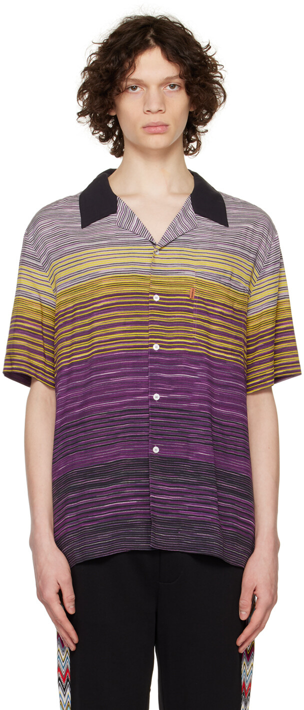

Фиолетовая полосатая рубашка Missoni