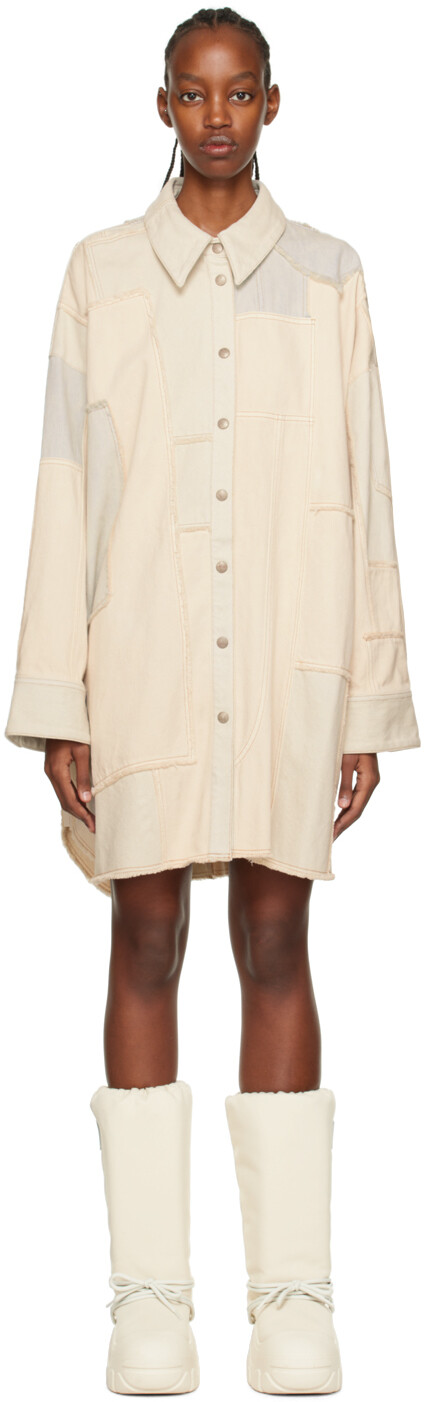 

Джинсовое платье миди Off-White в технике пэчворк Acne Studios