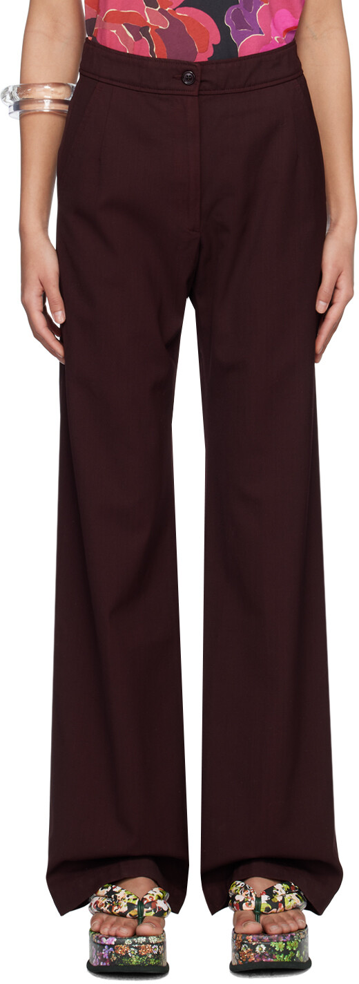

Красные брюки со складками Dries Van Noten, Красный