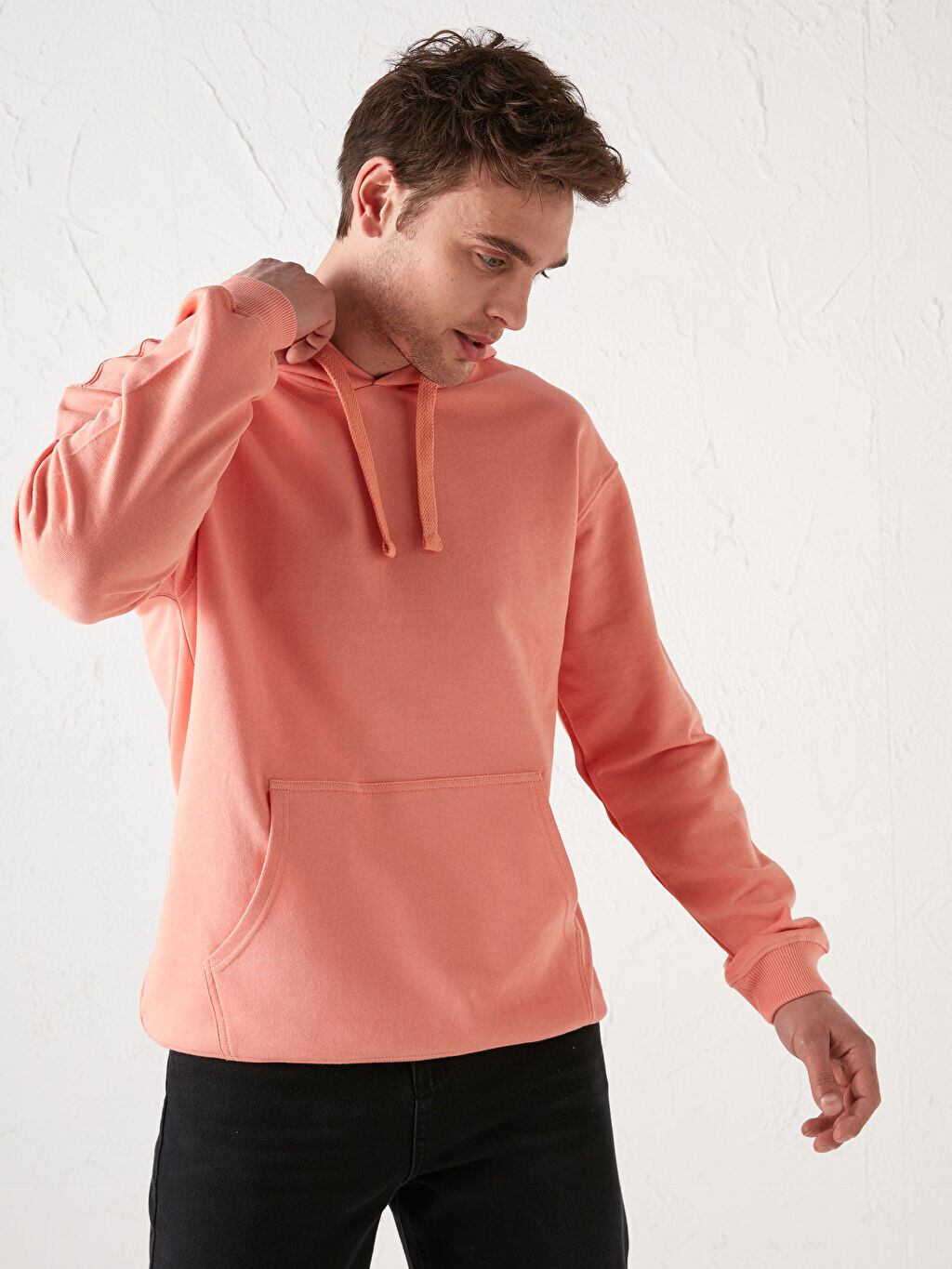 

Базовая мужская толстовка с капюшоном и длинными рукавами LCW Casual
