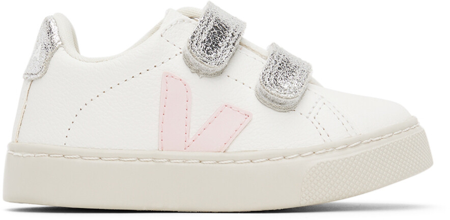 

Бело-серебристые кроссовки Baby Esplar VEJA