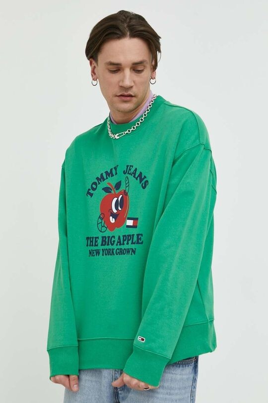 

Хлопковая толстовка Tommy Jeans, зеленый