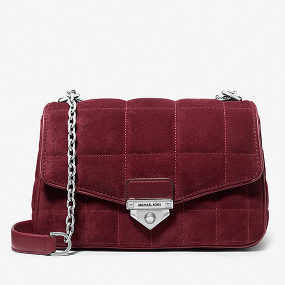 

Сумка кросс-боди Michael Michael Kors SoHo Large Quilted Suede, бордовый