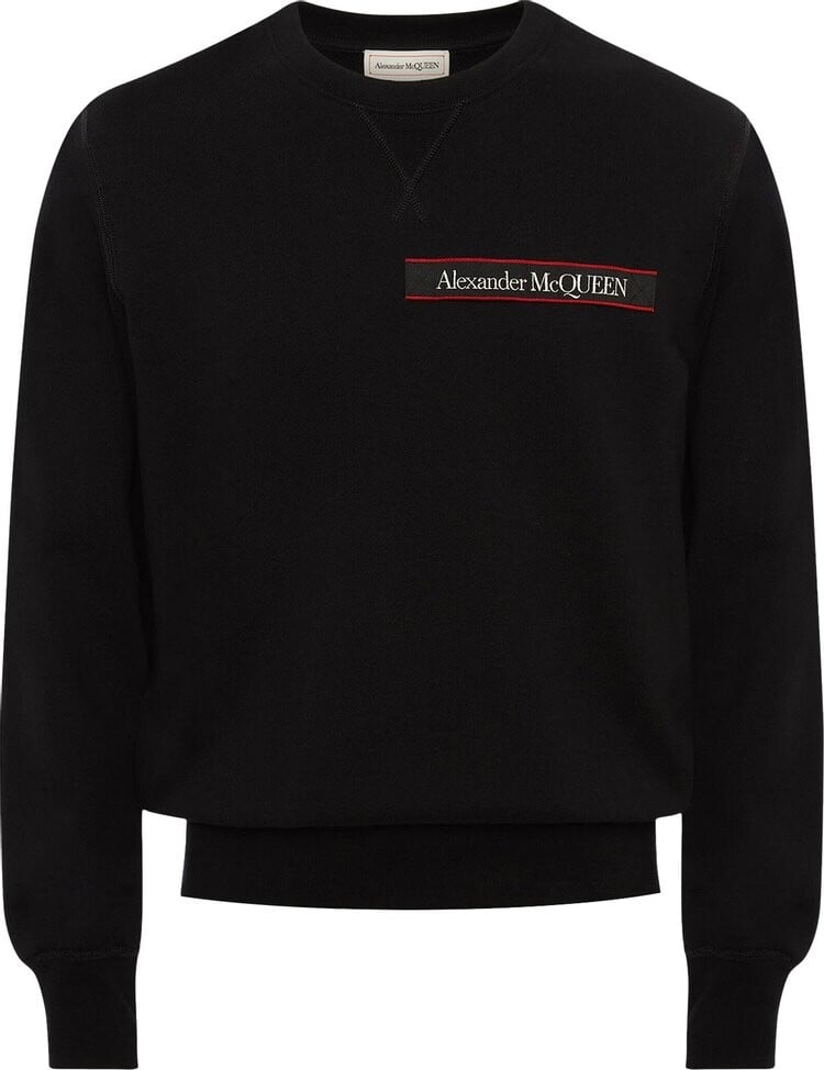 

Толстовка Alexander McQueen Selvedge Logo Tape Detail Sweatshirt 'Black/Mix', черный