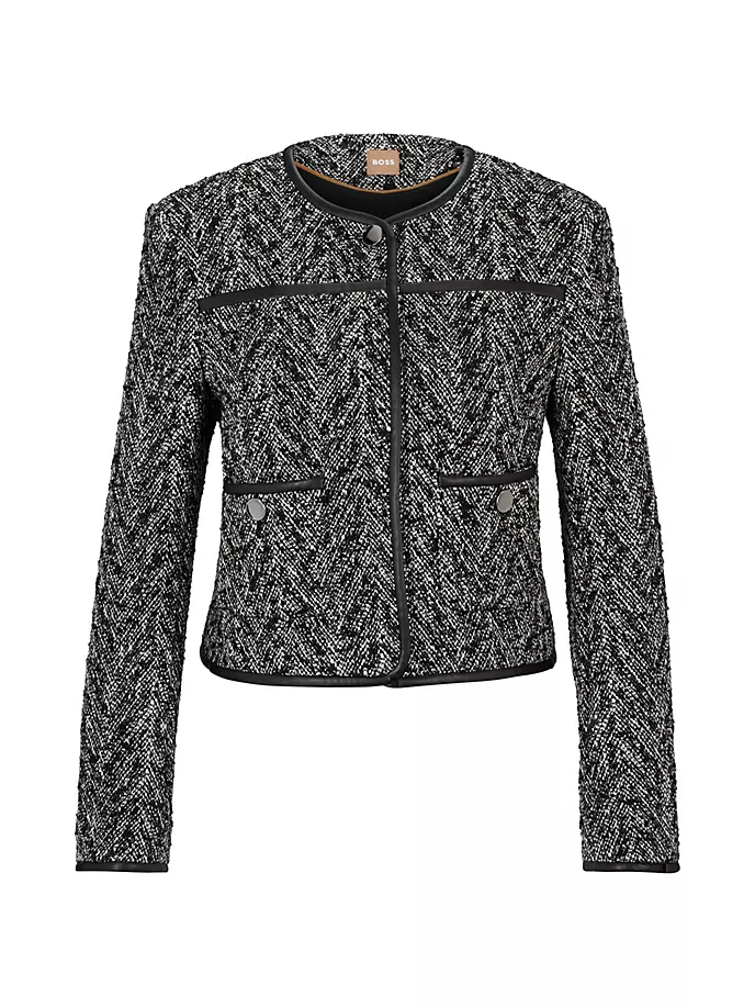 

Куртка обычного кроя из смесового хлопка с окантовкой Boss, цвет patterned green