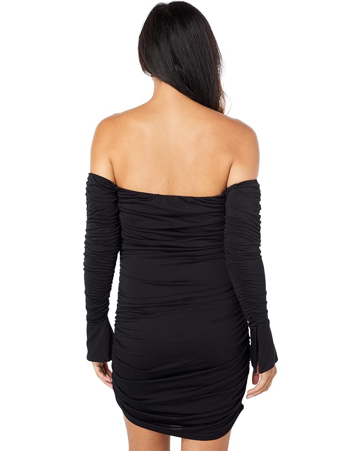 Платье WAYF Kerry Ruched Off-the-Shoulder Mini Dress, черный
