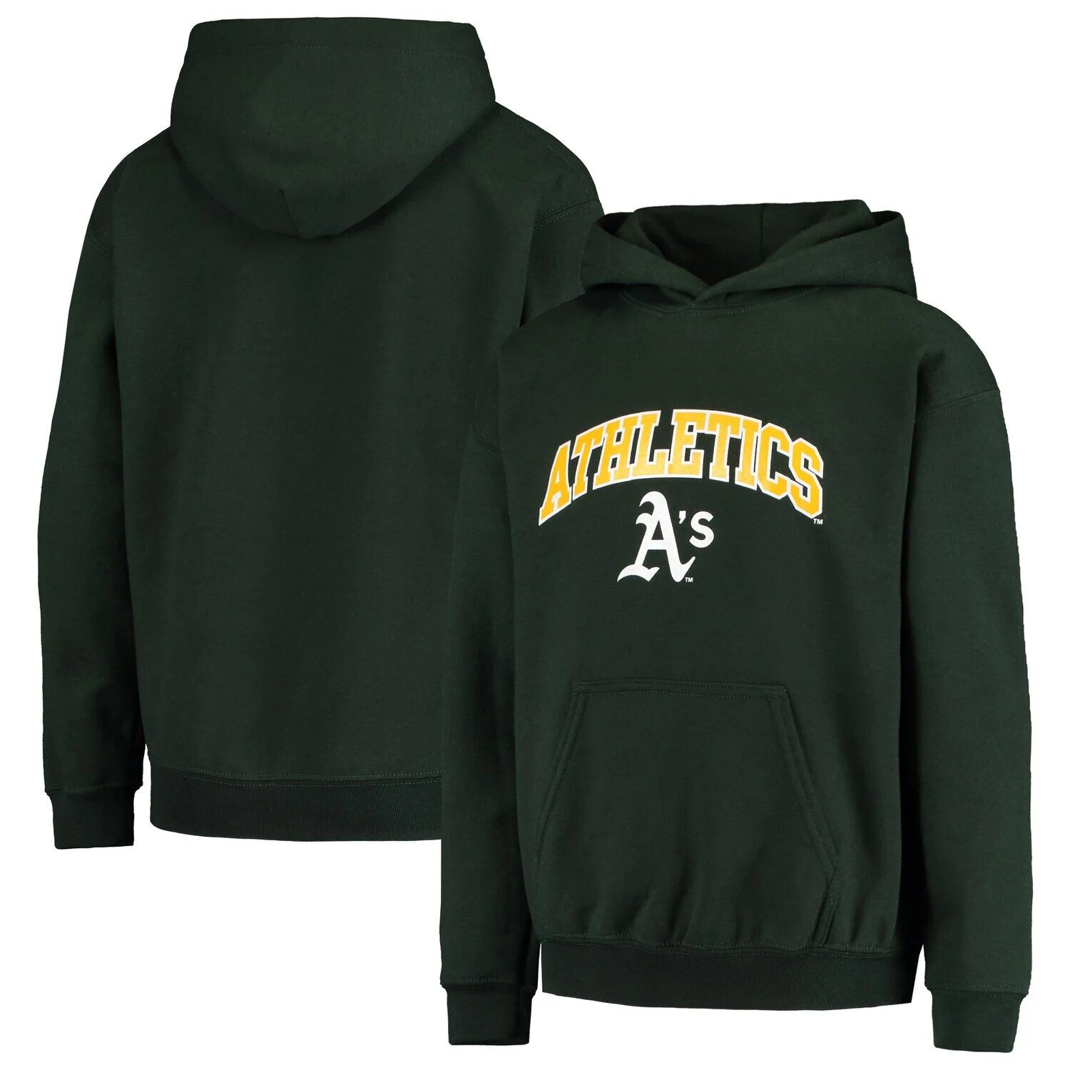 

Зеленый пуловер с капюшоном и флисовой толстовкой Youth Stitches Oakland Athletics Stitches