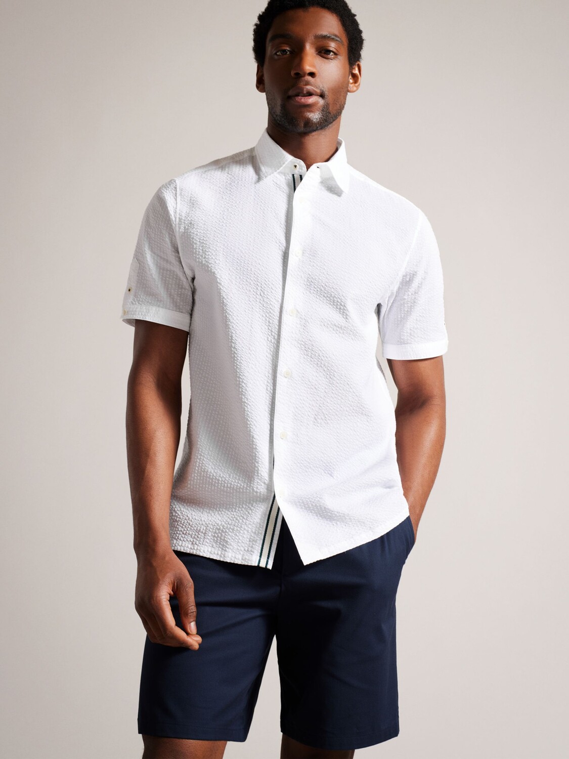 

Рубашка с коротким рукавом Ted Baker Stansho, белая