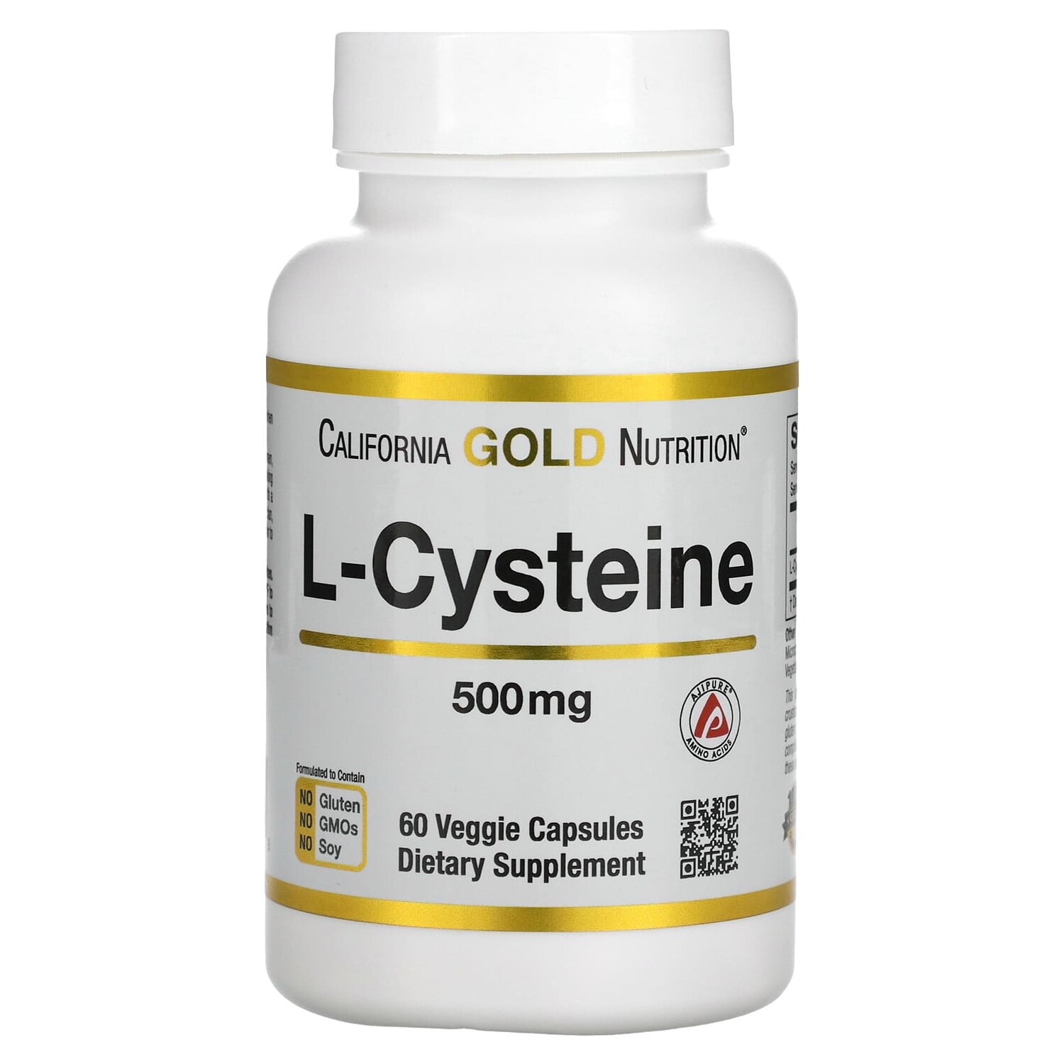 

AjiPure, L-цистеин, 500 мг, 60 растительных капсул, California Gold Nutrition