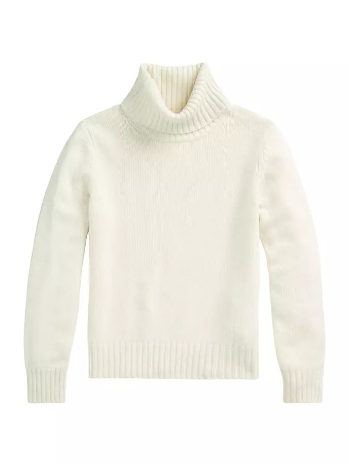 

Шерстяной свитер с высоким воротником Polo Ralph Lauren, цвет authentic cream