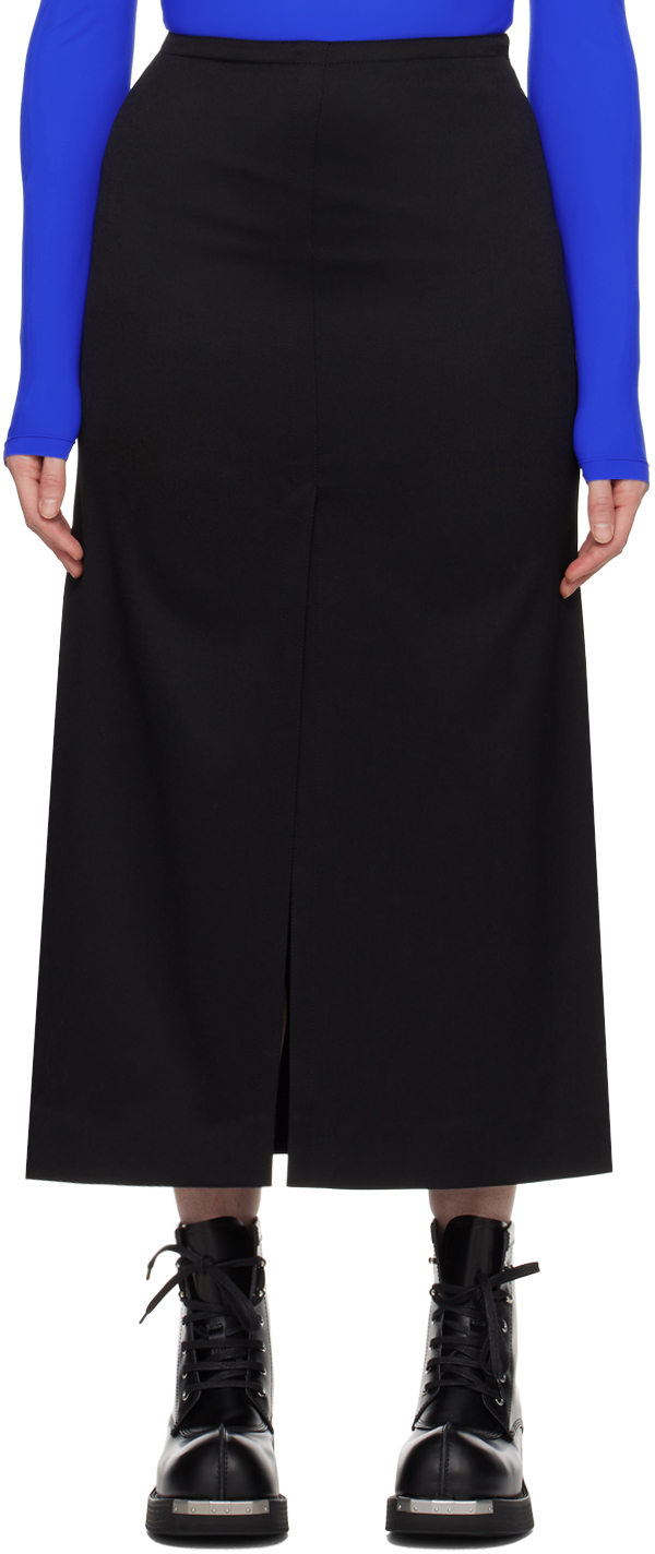 Черная длинная юбка с вентиляцией Mm6 Maison Margiela
