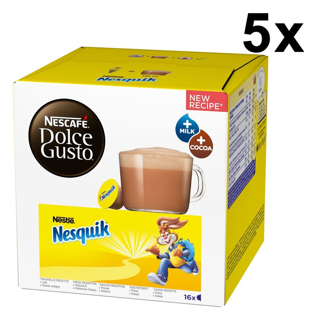 

Nescafé Dolce Gusto Nesquik, какао, шоколад, упаковка 5, 5 х 16 капсул Nestlé