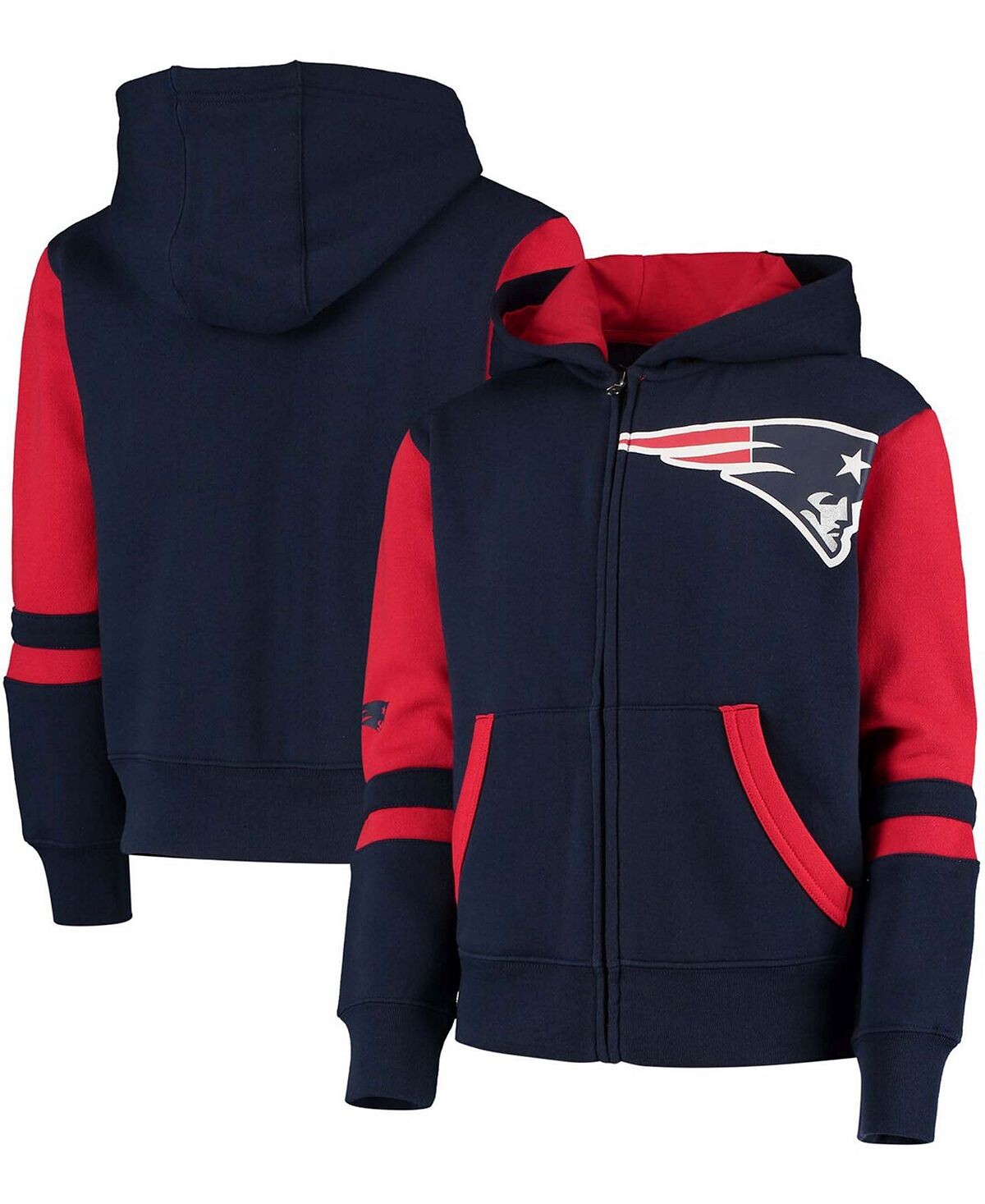 

Темно-синяя толстовка с молнией во всю длину стадиона New England Patriots Big Boys Outerstuff