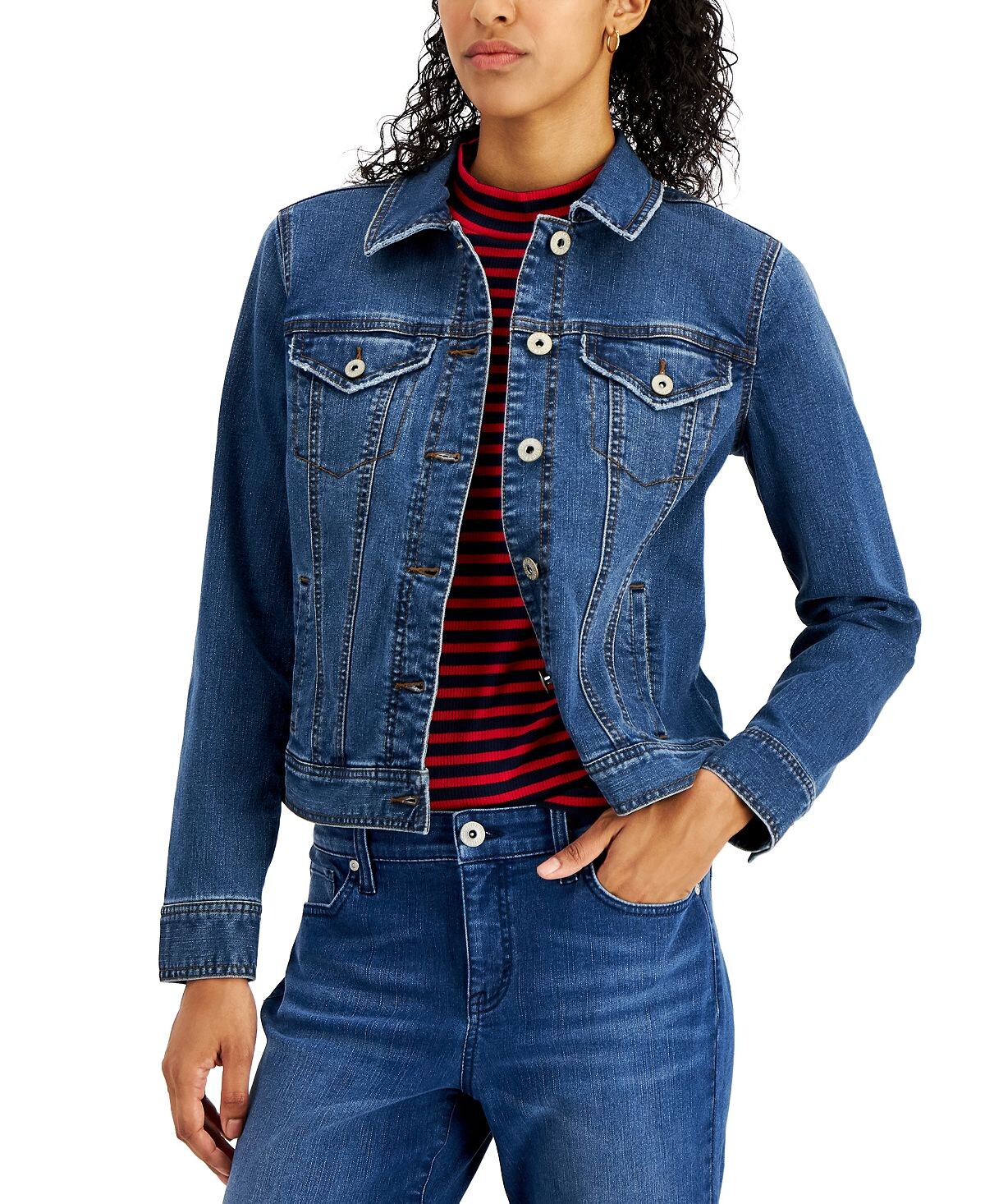 

Миниатюрная джинсовая куртка, созданная для macy's Style & Co, мульти