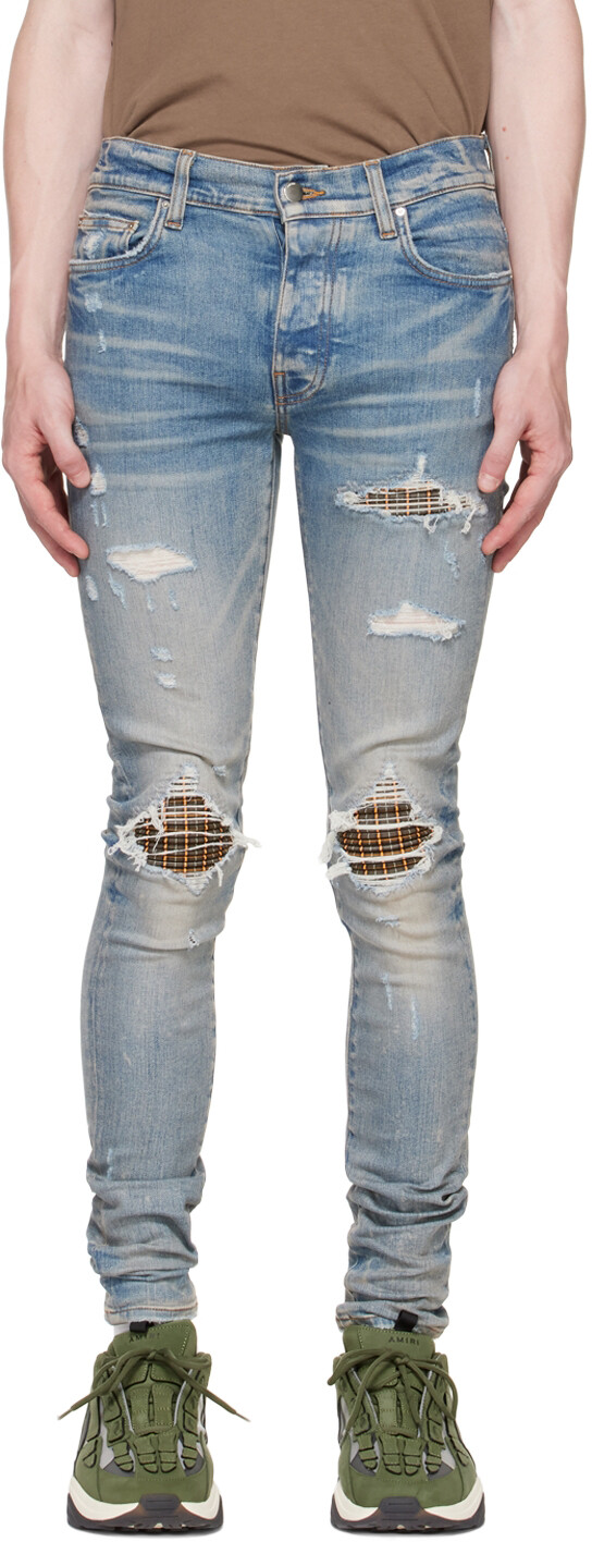 

Неоновые джинсы в клетку Indigo MX1 AMIRI