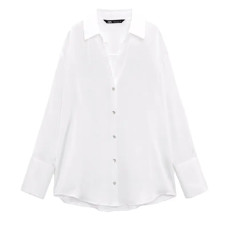 

Рубашка Zara Flowing Satin, белый