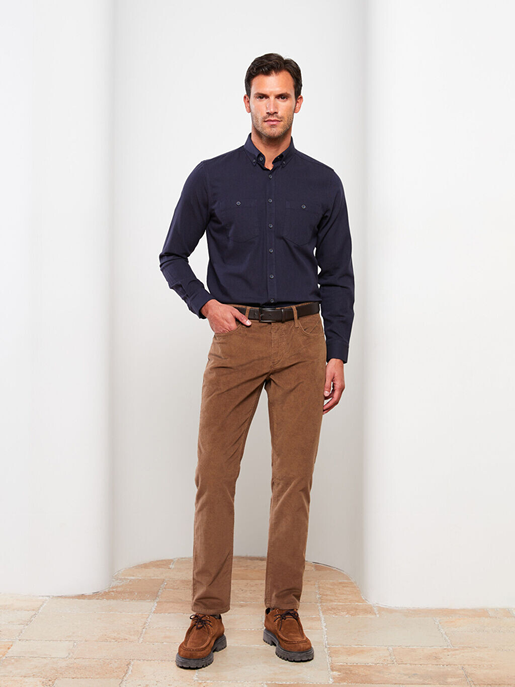 

Бархатные мужские брюки Slim Fit LCWAIKIKI Classic, Коричневый
