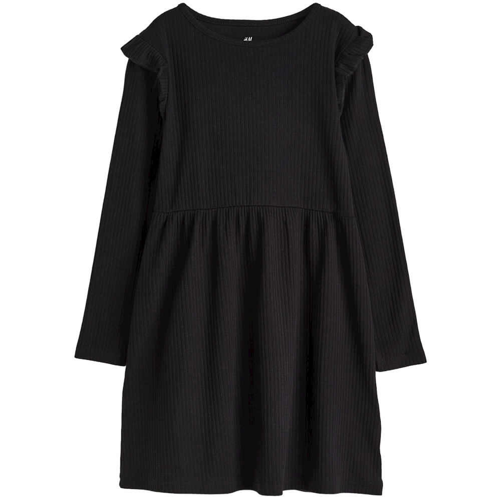 Платье H&M Ribbed Jersey, черный