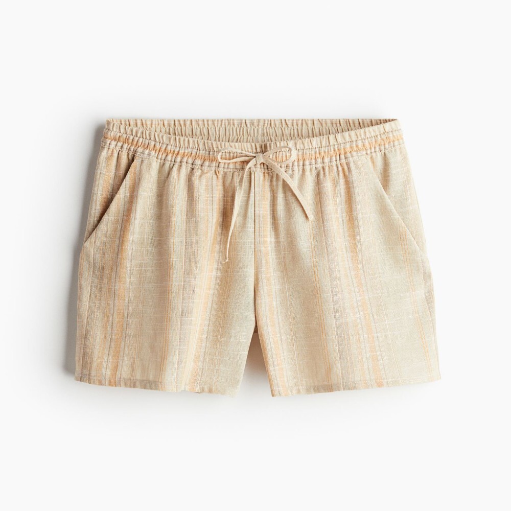 

Шорты H&M Linen-blend Pull-on, бежевый