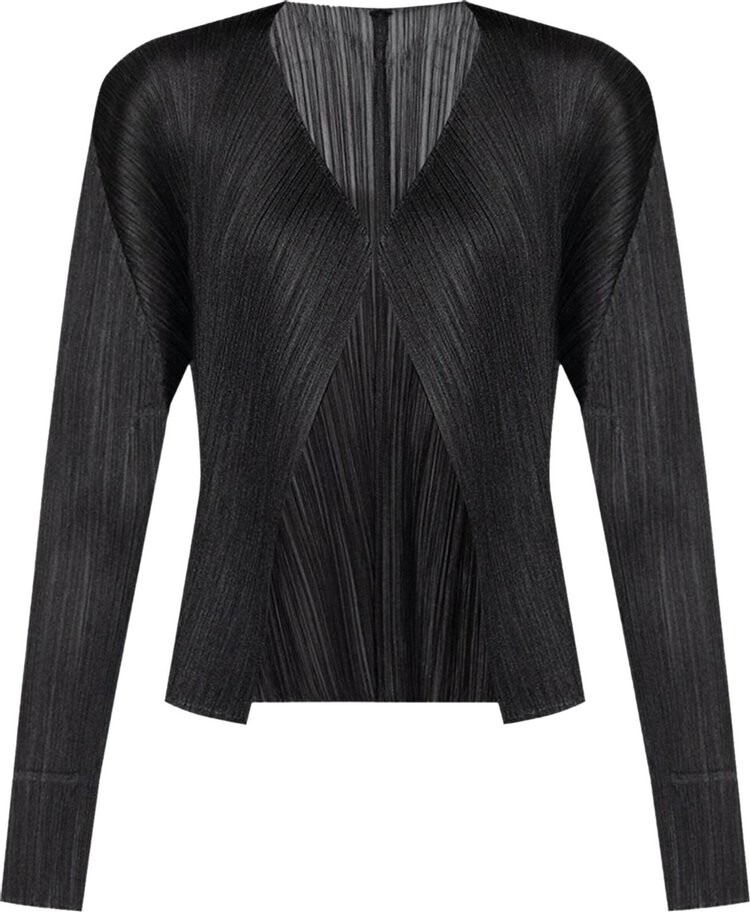 

Кардиган Pleats Please Issey Miyake Collarless Cardigan 'Black', черный