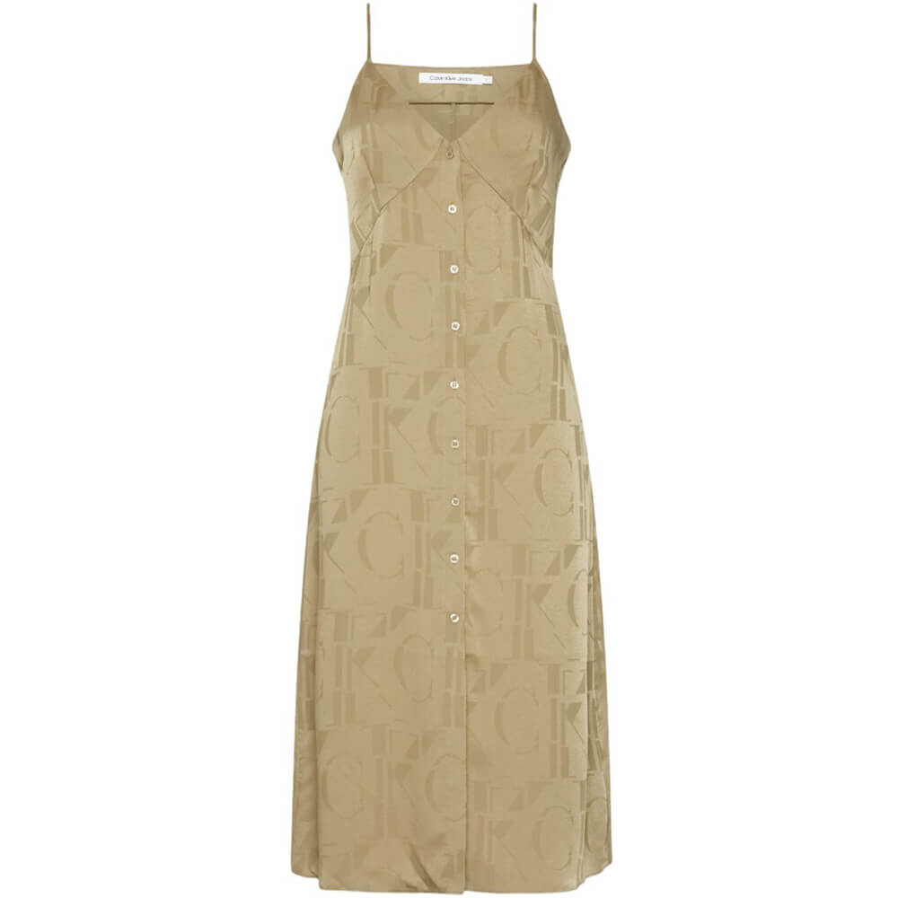 

Платье Calvin Klein Jeans Button Through Slip Dress, коричневый