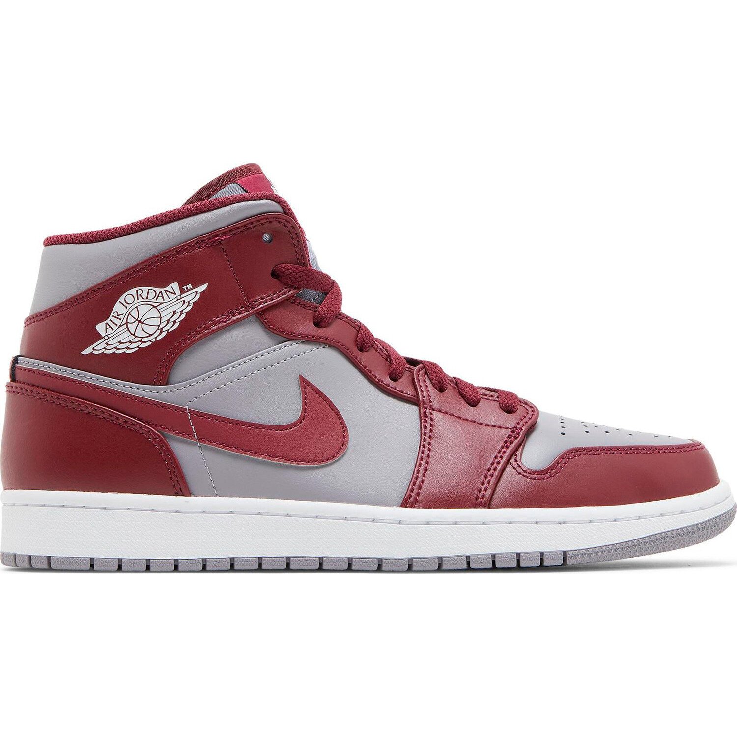 Кроссовки Nike Air Jordan 1 Mid, красно-белый кроссовки nike air jordan 1 mid темно синий белый