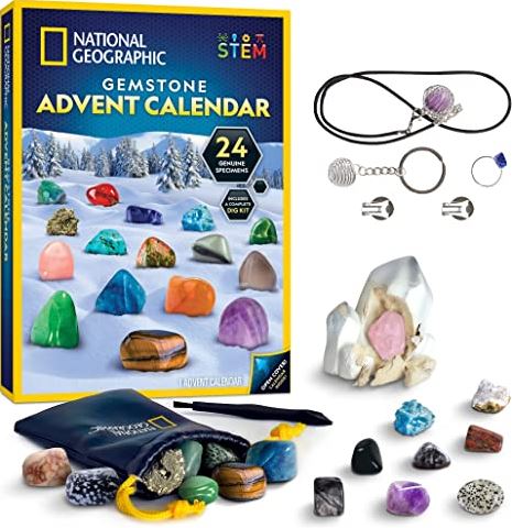Адвент-календарь детский с драгоценными камнями National Geographic Gemstone натуральный голубой ангелит кристалл опутанный оптом лечебный минерал специальные драгоценные камни драгоценный камень необработанно