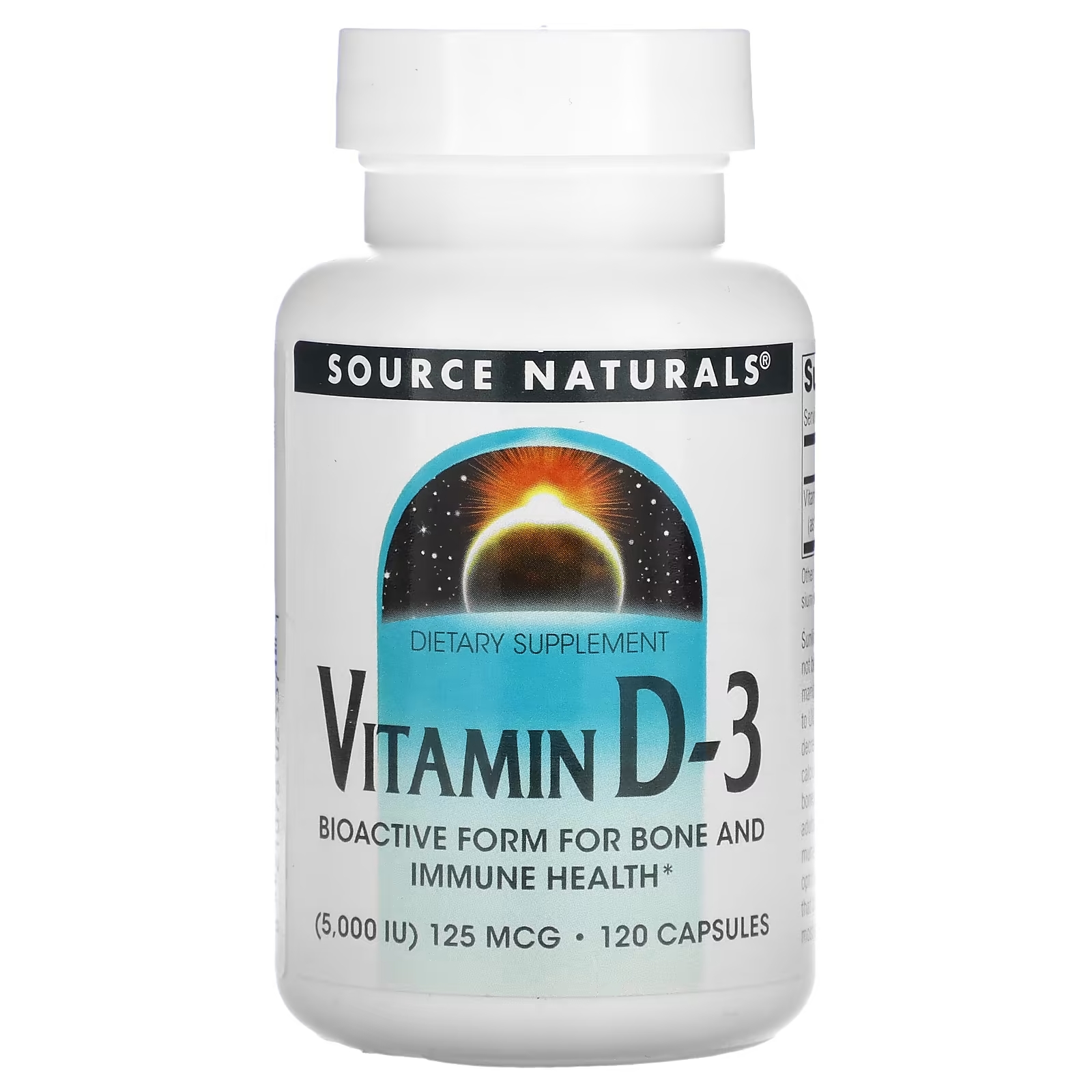 Source Naturals витамин D3 5000 МЕ, 120 капсул source naturals витамин d 3 5000 ме 240 капсул