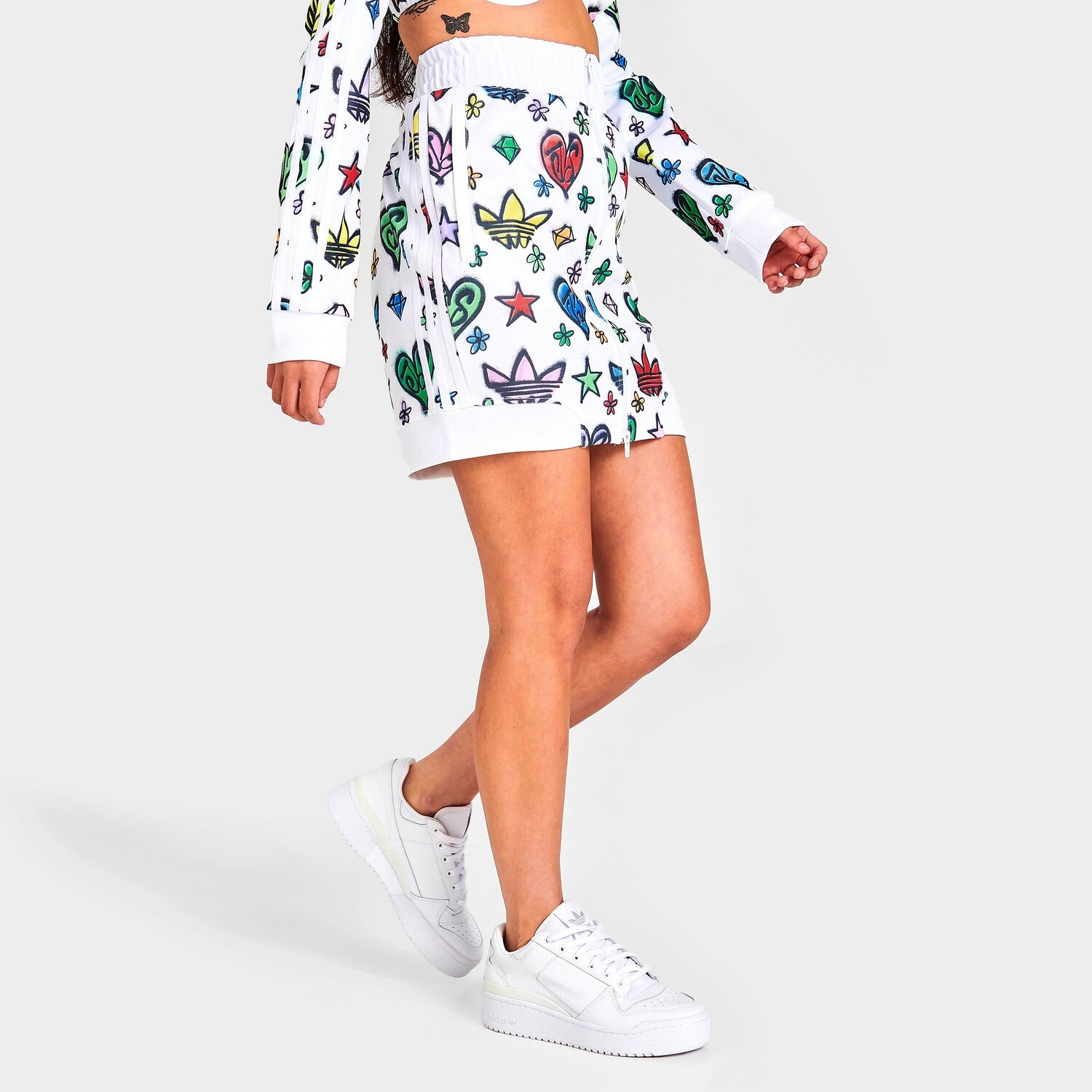 

Женская юбка с монограммой Adidas Originals x Jeremy Scott, белый